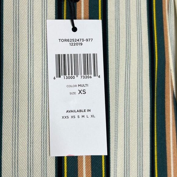 BCBG Generation Women's XS Asymmetrical Striped Long Sleeve Dress NEW - Picture 5 of 10
